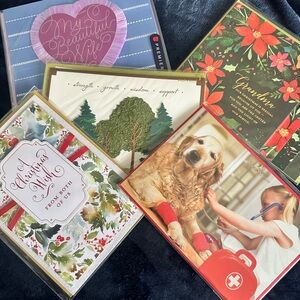 Assorted Holiday & Occasion Greeting Card Lot - Floral, Dog, Heart Designs
